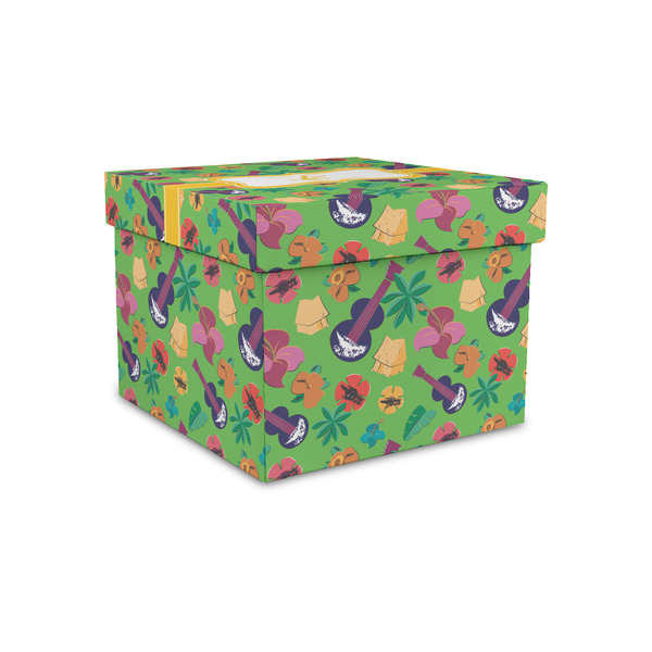 Custom Luau Party Gift Box with Lid - Canvas Wrapped - Small (Personalized)