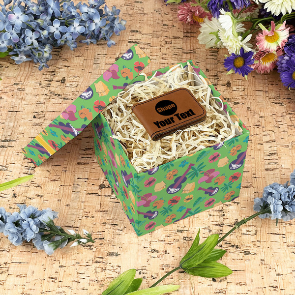 Luau Party Gift Boxes with Lid - Canvas Wrapped - Small - In Context