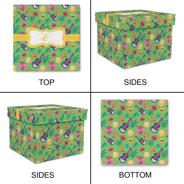 Luau Party Gift Boxes with Lid - Canvas Wrapped - X-Large - Approval