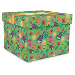 Luau Party Gift Box with Lid - Canvas Wrapped - X-Large (Personalized)
