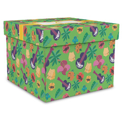 Luau Party Gift Box with Lid - Canvas Wrapped - XX-Large (Personalized)