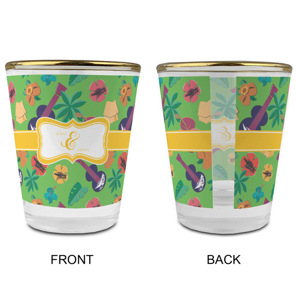 Luau Party Glass Shot Glass - with gold rim - APPROVAL