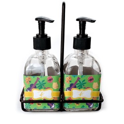 Luau Party Glass Soap & Lotion Bottle Set (Personalized)
