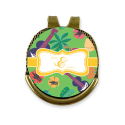 Luau Party Golf Ball Marker - Hat Clip - Gold