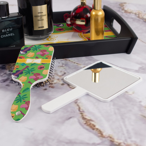 Luau Party Hair Brush - With Hand Mirror
