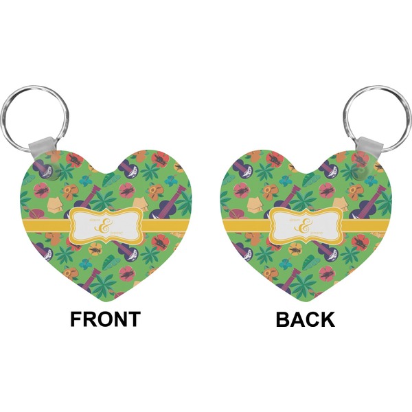 Luau Party Heart Keychain (Front + Back)