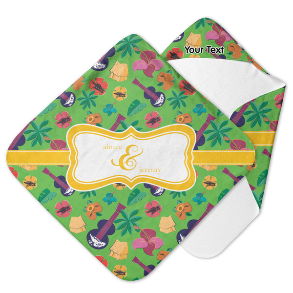 Custom Luau Party Hooded Baby Towel (Personalized)
