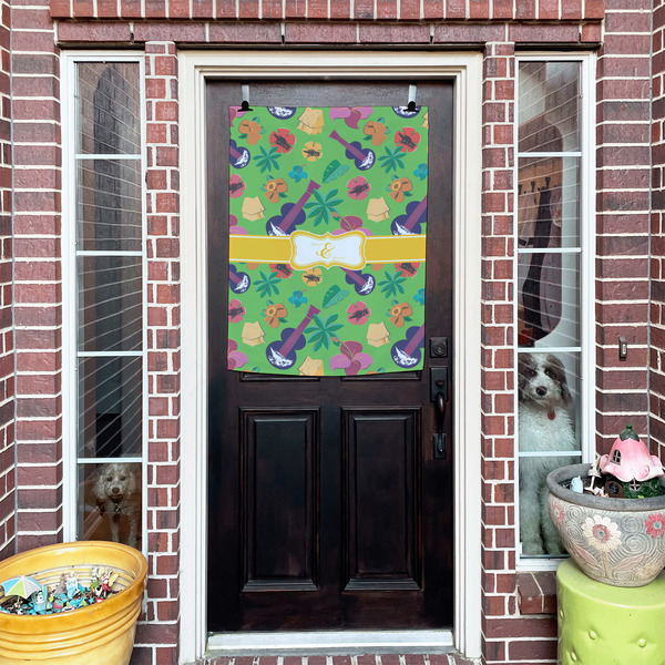 Luau Party House Flags - Double Sided - (Over the door) LIFESTYLE