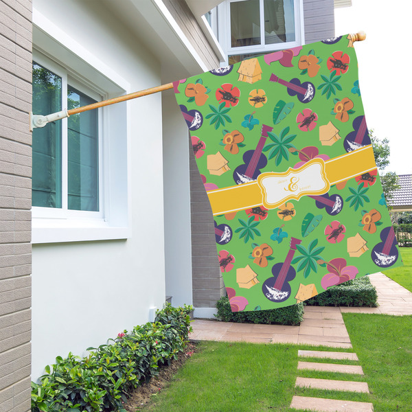 Luau Party House Flags - Single Sided - LIFESTYLE