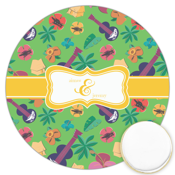 Custom Luau Party Printed Cookie Topper - 3.25" (Personalized)