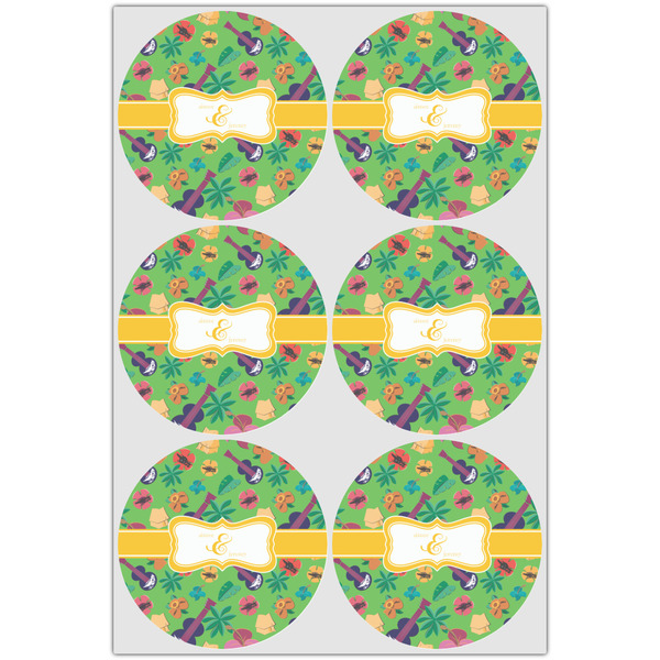 Luau Party Icing Circle - Large - Set of 6