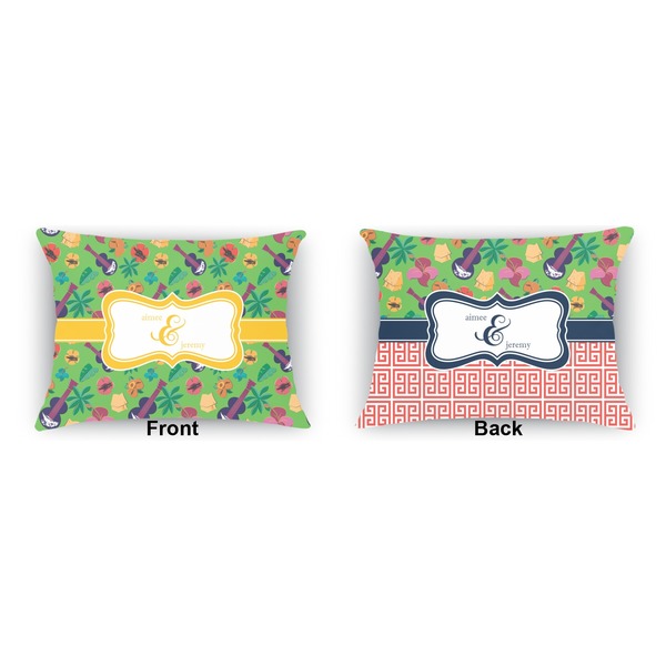 Luau Party  Indoor Rectangular Burlap Pillow (Front and Back)