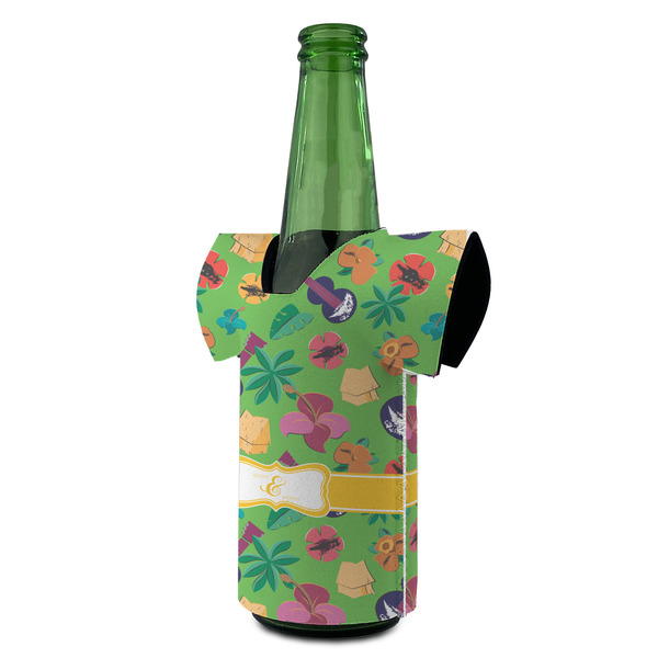 Luau Party Jersey Bottle Cooler - ANGLE (on bottle)