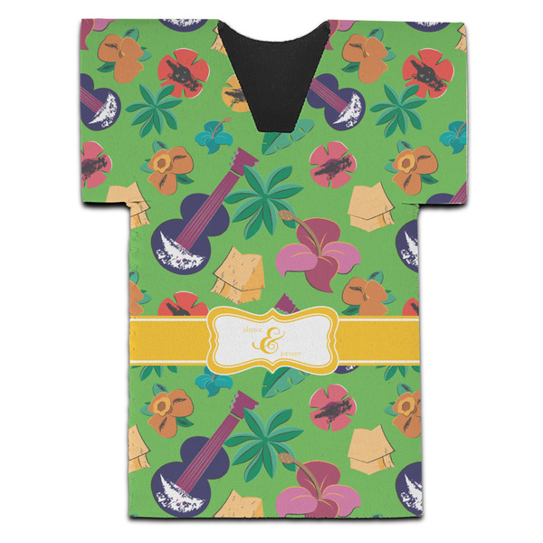 Luau Party Jersey Bottle Cooler - Set of 4 - FRONT (flat)
