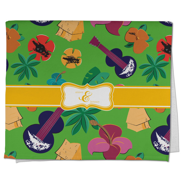 Custom Luau Party Kitchen Towel - Poly Cotton w/ Couple's Names