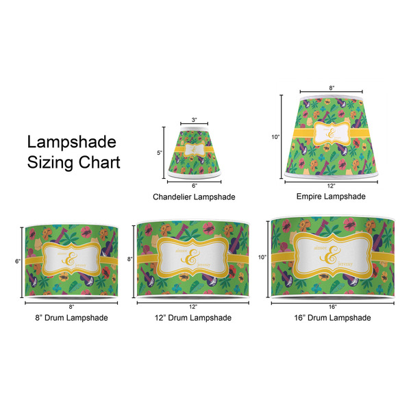 Luau Party Lampshade Sizing Chart