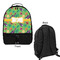 Luau Party Large Backpack - Black - Front & Back View