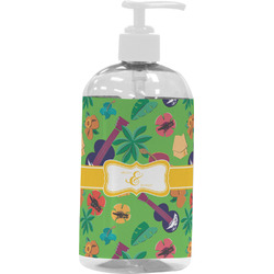 Luau Party Plastic Soap / Lotion Dispenser (16 oz - Large - White) (Personalized)