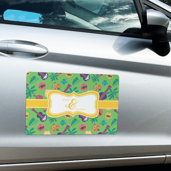 Luau Party Large Rectangle Car Magnets- In Context