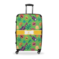 Luau Party Suitcase - 28" Large - Checked w/ Couple's Names