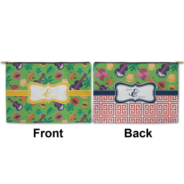 Luau Party Large Zipper Pouch Approval (Front and Back)