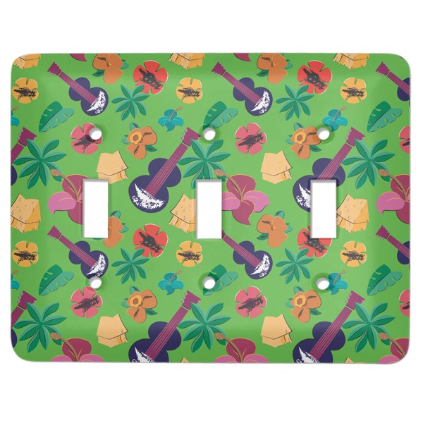 Custom Luau Party Light Switch Cover (3 Toggle Plate)