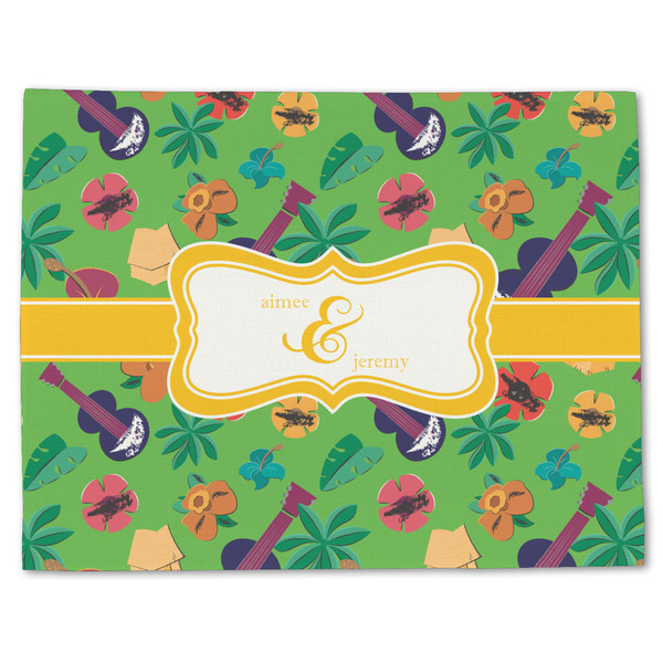 Custom Luau Party Single-Sided Linen Placemat - Single w/ Couple's Names