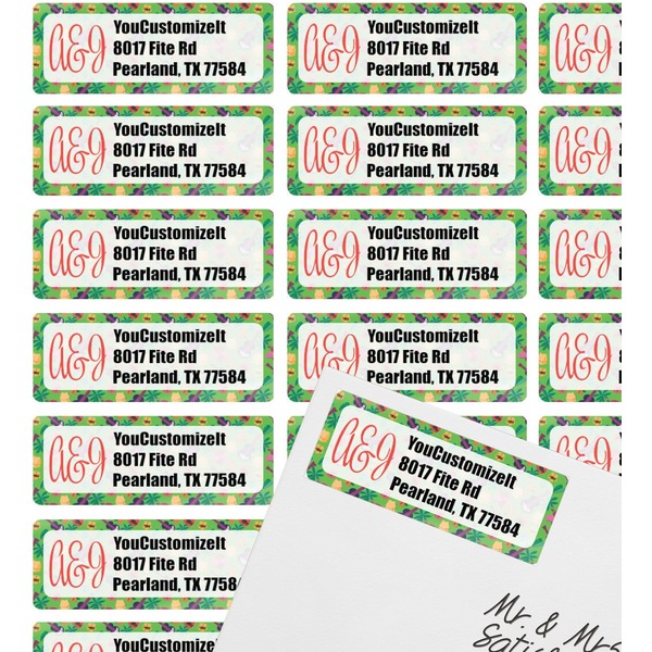 Luau Party Mailing Label on Envelope - Multiple Labels