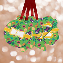 Luau Party Metal Ornaments - Double Sided w/ Couple's Names