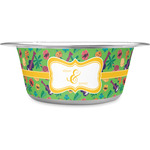 Luau Party Stainless Steel Dog Bowl - Large (Personalized)