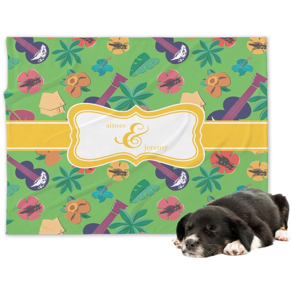 Custom Luau Party Dog Blanket - Large (Personalized)