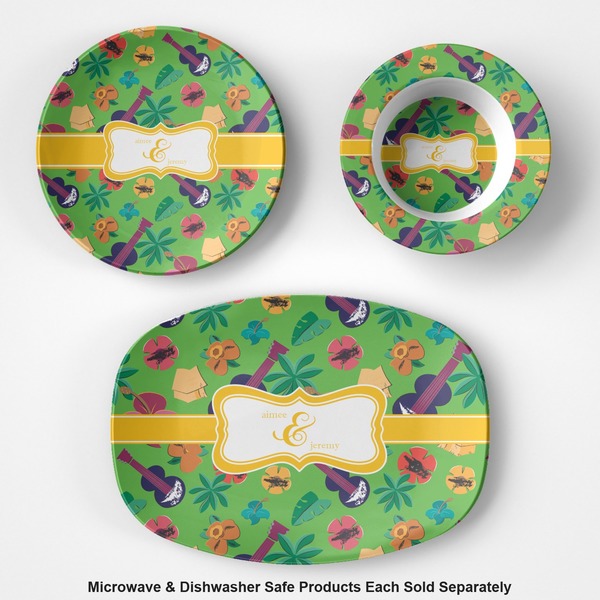 Luau Party Microwave & Dishwasher Safe CP Plastic Dishware - Group