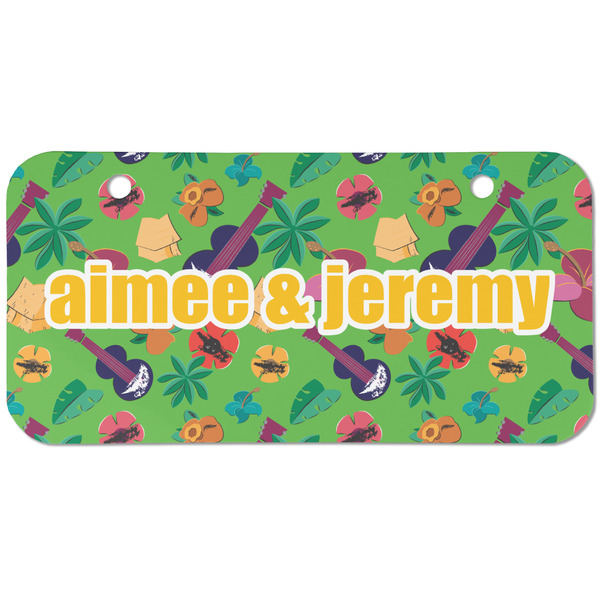 Custom Luau Party Mini/Bicycle License Plate (2 Holes) (Personalized)