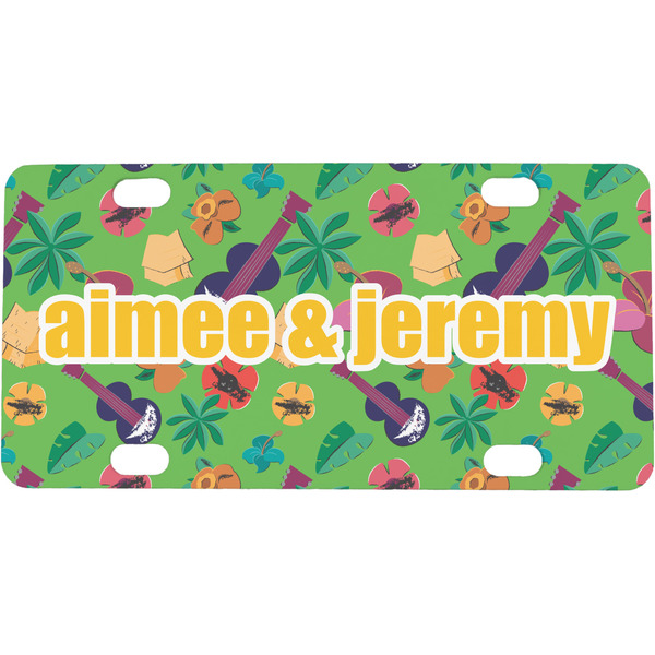 Custom Luau Party Mini / Bicycle License Plate (4 Holes) (Personalized)