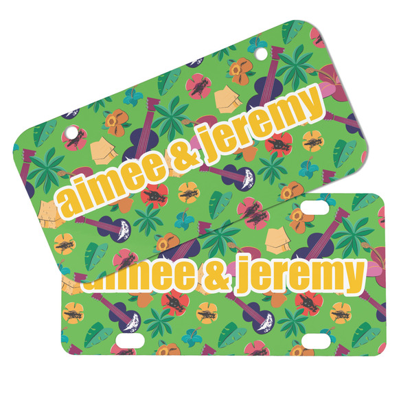 Luau Party Mini License Plates - MAIN (4 and 2 Holes)
