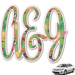 Luau Party Monogram Car Decal (Personalized)