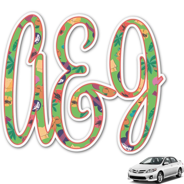 Custom Luau Party Monogram Car Decal (Personalized)