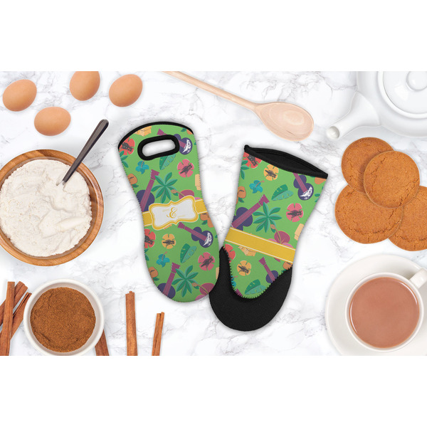 Luau Party Neoprene Oven Mitt - Lifestyle Image