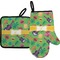 Luau Party Oven Mitt & Pot Holder Set w/ Couple's Names