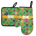 Luau Party Left Oven Mitt & Pot Holder Set w/ Couple's Names