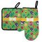 Luau Party Left Oven Mitt & Pot Holder Set w/ Couple's Names