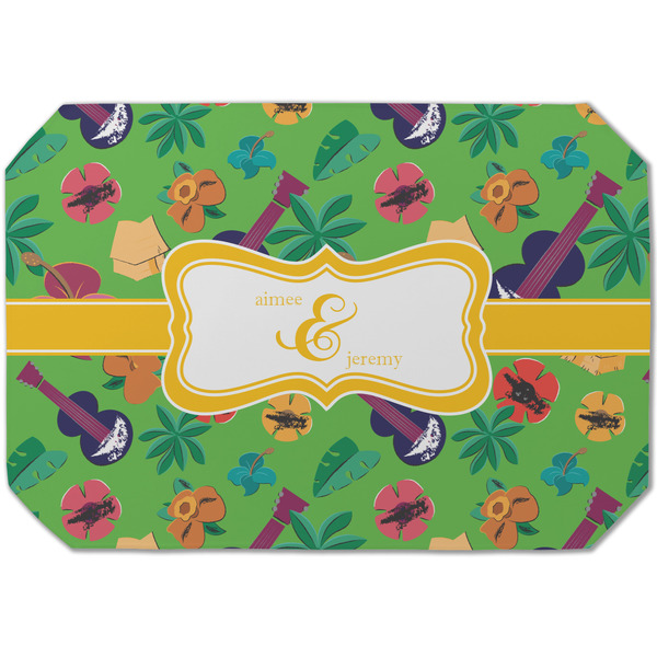Custom Luau Party Dining Table Mat - Octagon (Single-Sided) w/ Couple's Names