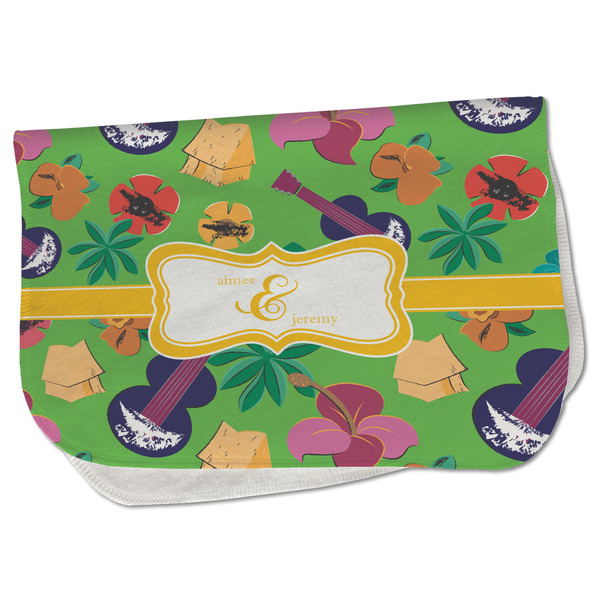 Custom Luau Party Burp Cloth - Fleece w/ Couple's Names
