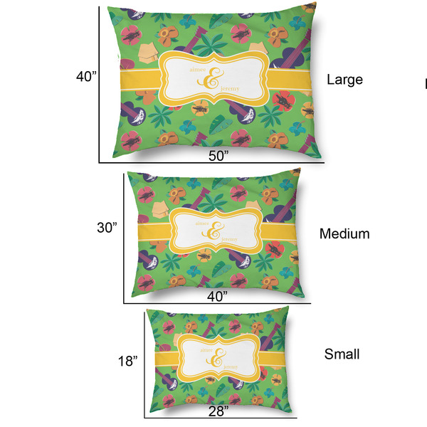 Luau Party Outdoor Dog Beds - SIZE CHART