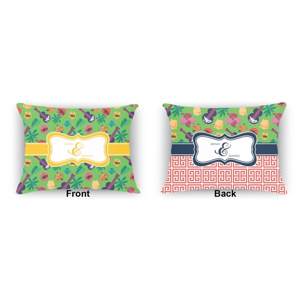 Luau Party  Outdoor Rectangular Throw Pillow (Front and Back)