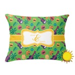 Luau Party Outdoor Throw Pillow (Rectangular) (Personalized)