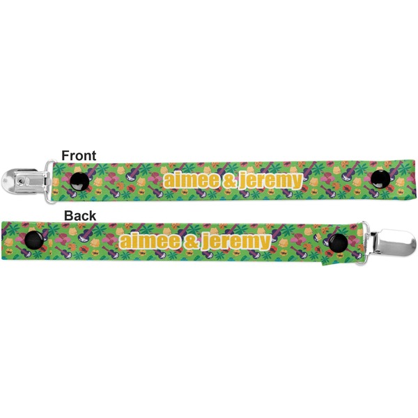 Luau Party Pacifier Clip - Front and Back