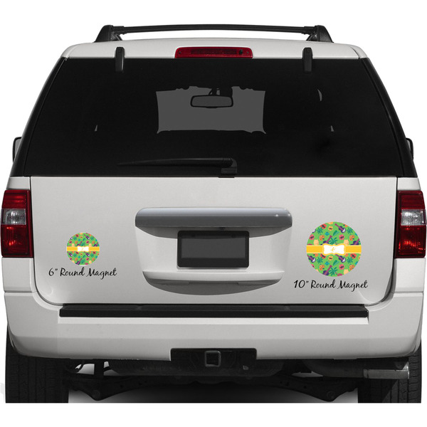 Luau Party Personalized Car Magnets on Ford Explorer
