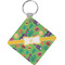 Luau Party Diamond Plastic Keychain w/ Couple's Names