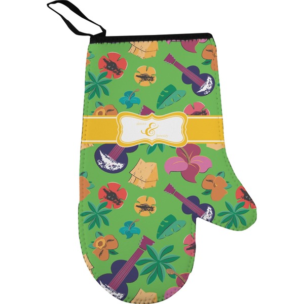 Custom Luau Party Right Oven Mitt (Personalized)